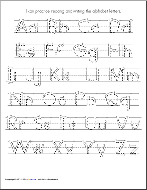 Alphabet Animal Handwriting Pages